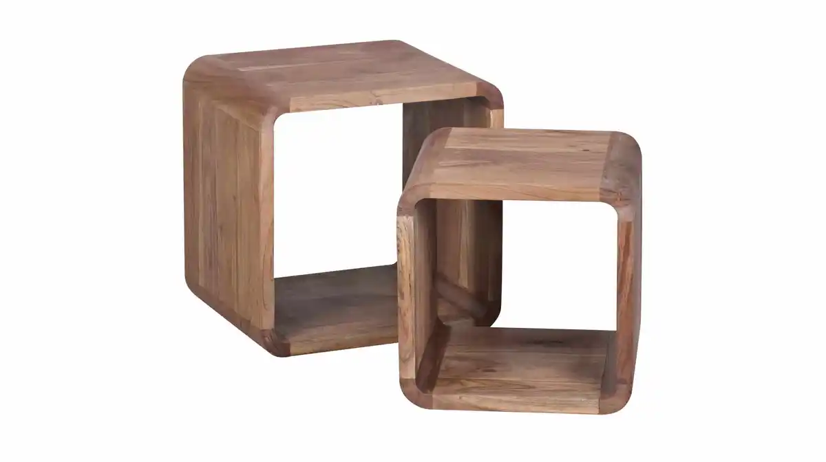 Bild 1 von Couchtisch 2er-Set Akazie lackiert massiv 43 x 36 cm - BINA