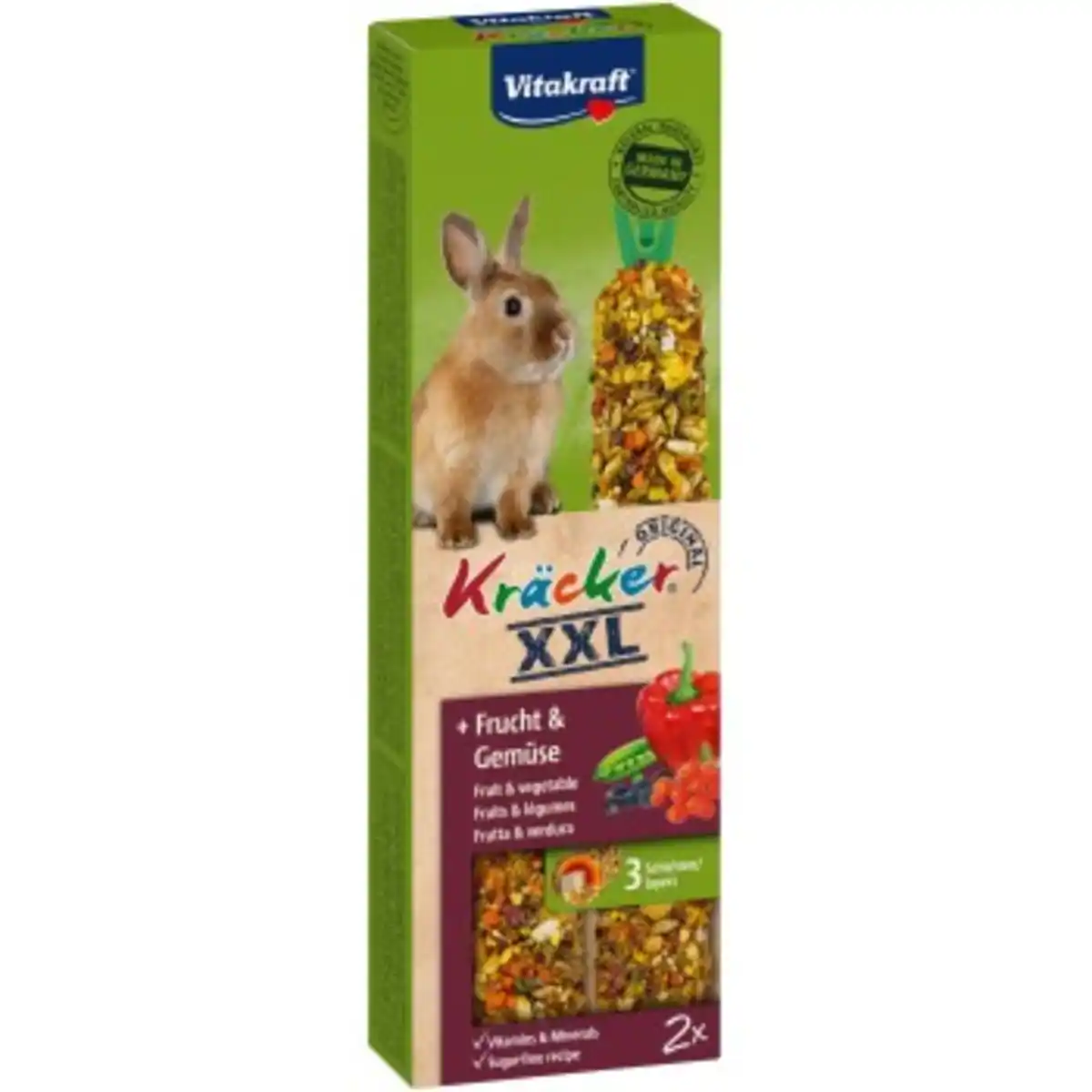 Bild 1 von Vitakraft Kräcker XXL Zwergkaninchen Frucht & Gemüse 4x2 Stück