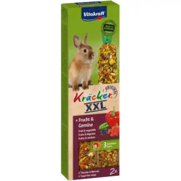 Bild 1 von Vitakraft Kräcker XXL Zwergkaninchen Frucht & Gemüse 4x2 Stück