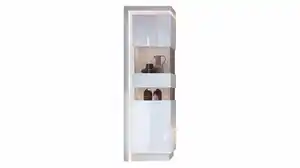 Vitrine mit Beleuchtung weiß Hochglanz Breite 60 cm - LYON
