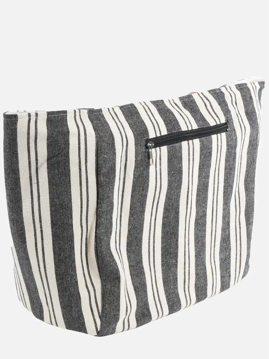 Bild 3 von Damen Strandtasche mit Streifen Weiß