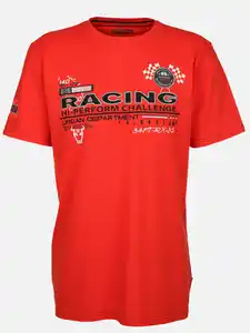 Herren T-Shirt mit Racing Print Orange