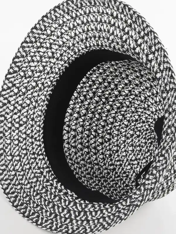 Bild 3 von Damen Strohhut in schwarz-weiß Schwarz