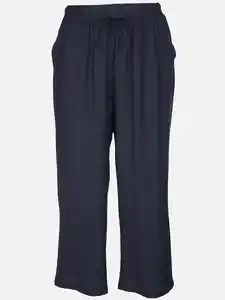 Damen Hose in Crinkle Optik Marine