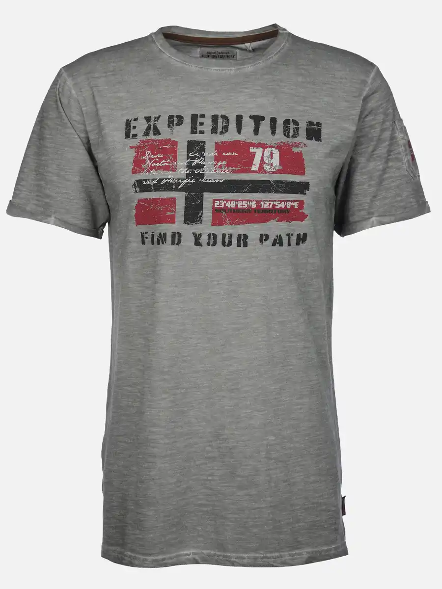 Bild 1 von Herren Shirt mit Frontprint Grau