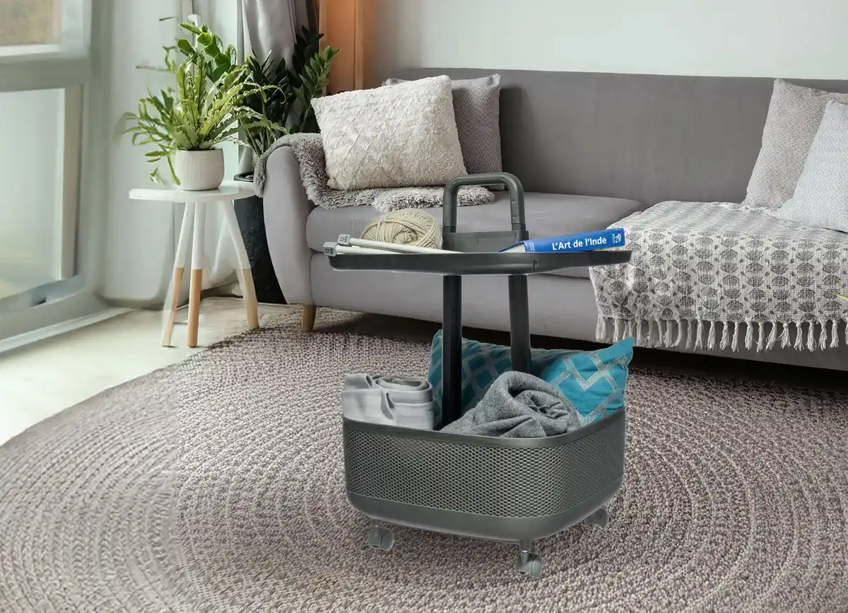 Bild 1 von Dekorativer Tischwagen Lifestyle-Butler mit Griff 45x64x45cm Anthrazit