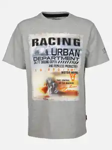 Herren Arbeitsshirt mit Frontprint Grau