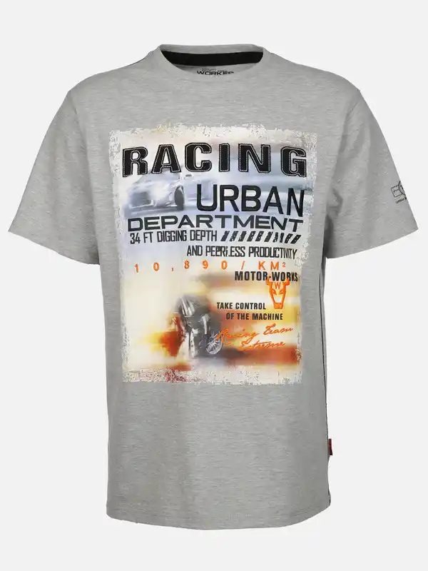 Bild 1 von Herren Arbeitsshirt mit Frontprint Grau
