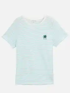 Damen T-Shirt im Streifenlook Blau