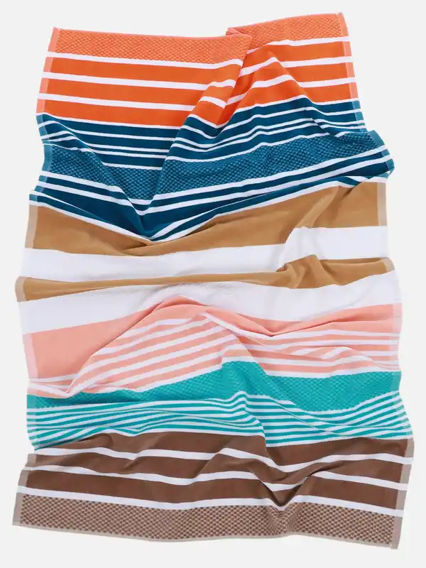 Bild 3 von Strandtuch gestreift 90x165cm Türkis