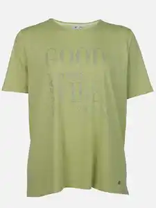 Große Größen T-Shirt mit Strasssteinchen Grün