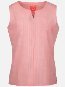 Damen Top mit zarten Streifen Orange