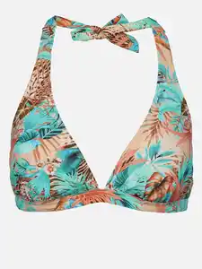 Damen Bikini Oberteil mit Print Grün