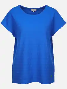 Damen Jacquard T-Shirt Blau