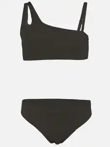 Mädchen Bikini mit Cut-Outs Schwarz