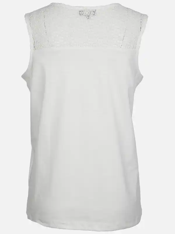 Bild 2 von Damen Tanktop mit Spitzenbesatz Weiß