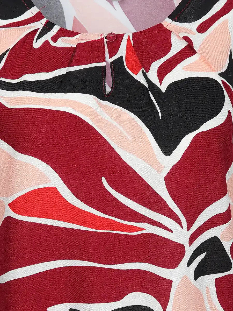 Bild 3 von Damen Kleid mit großem Muster Rot