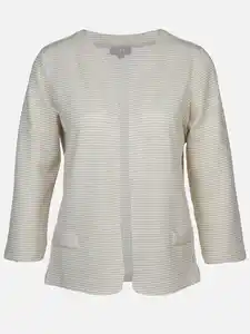 Damen Jaquard Cardigan Beige