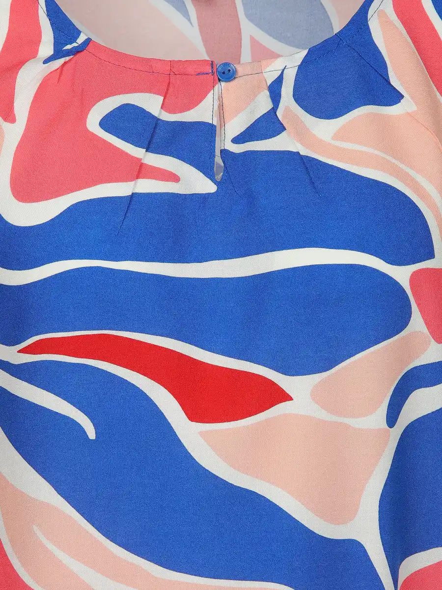 Bild 3 von Damen Kleid mit großem Muster Blau