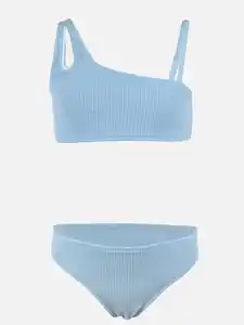 Mädchen Bikini mit Cut-Outs Blau