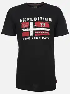 Herren Shirt mit Frontprint Schwarz