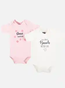 Baby Mädchen Sprüche Body im 2er Pack Pink