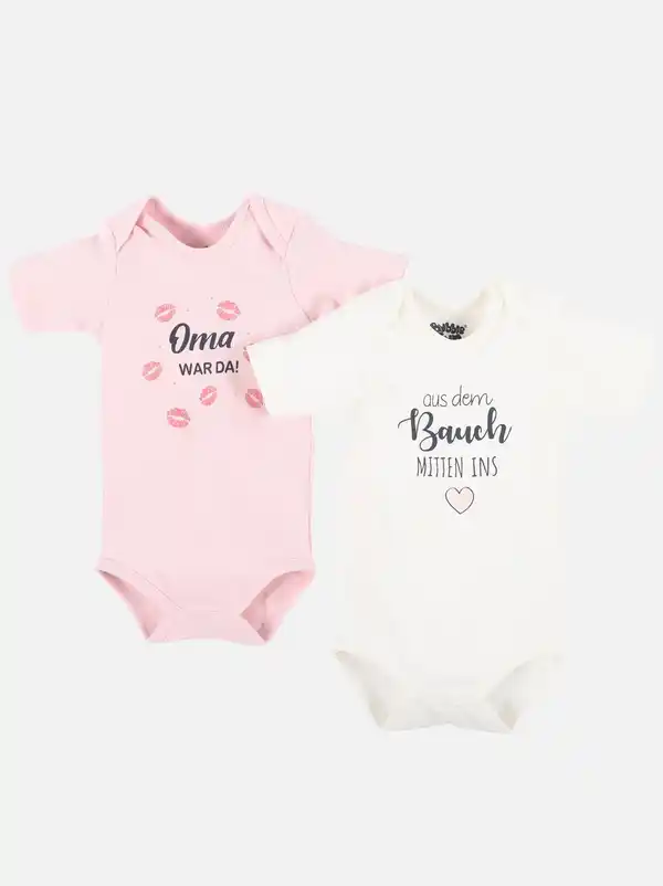 Bild 1 von Baby Mädchen Sprüche Body im 2er Pack Pink