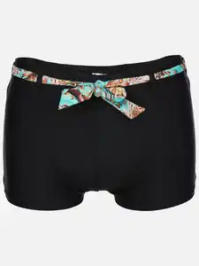 Damen Bikinihose mit Bindeband Schwarz