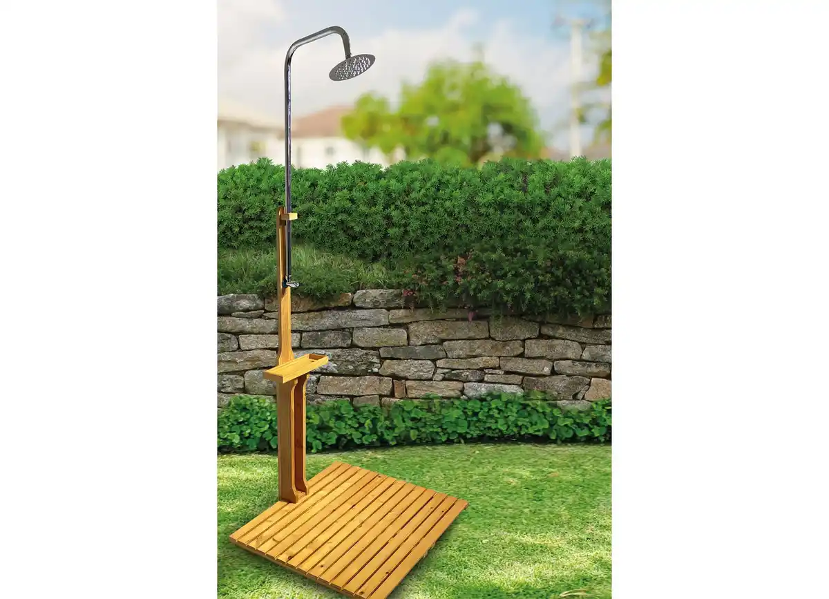 Bild 1 von Gartendusche aus geöltem Kiefernholz 75x75x220cm