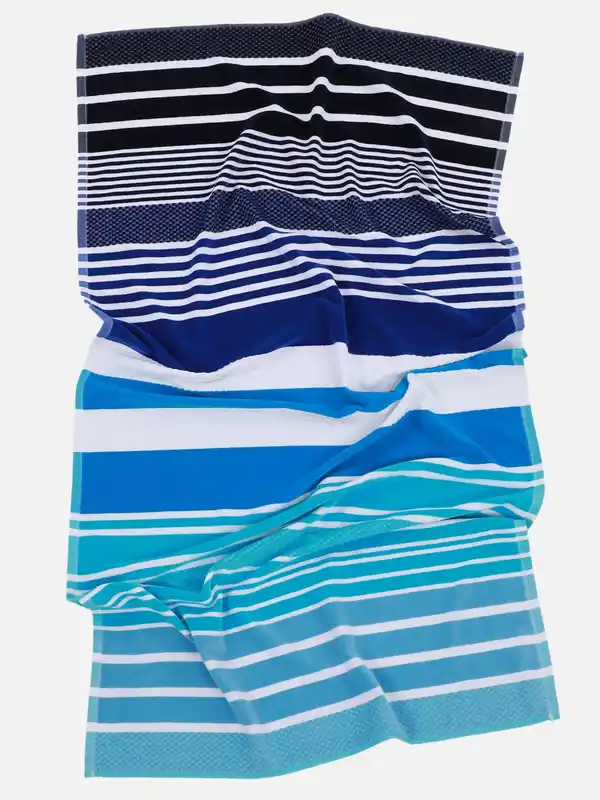 Bild 3 von Strandtuch gestreift 90x165cm Blau
