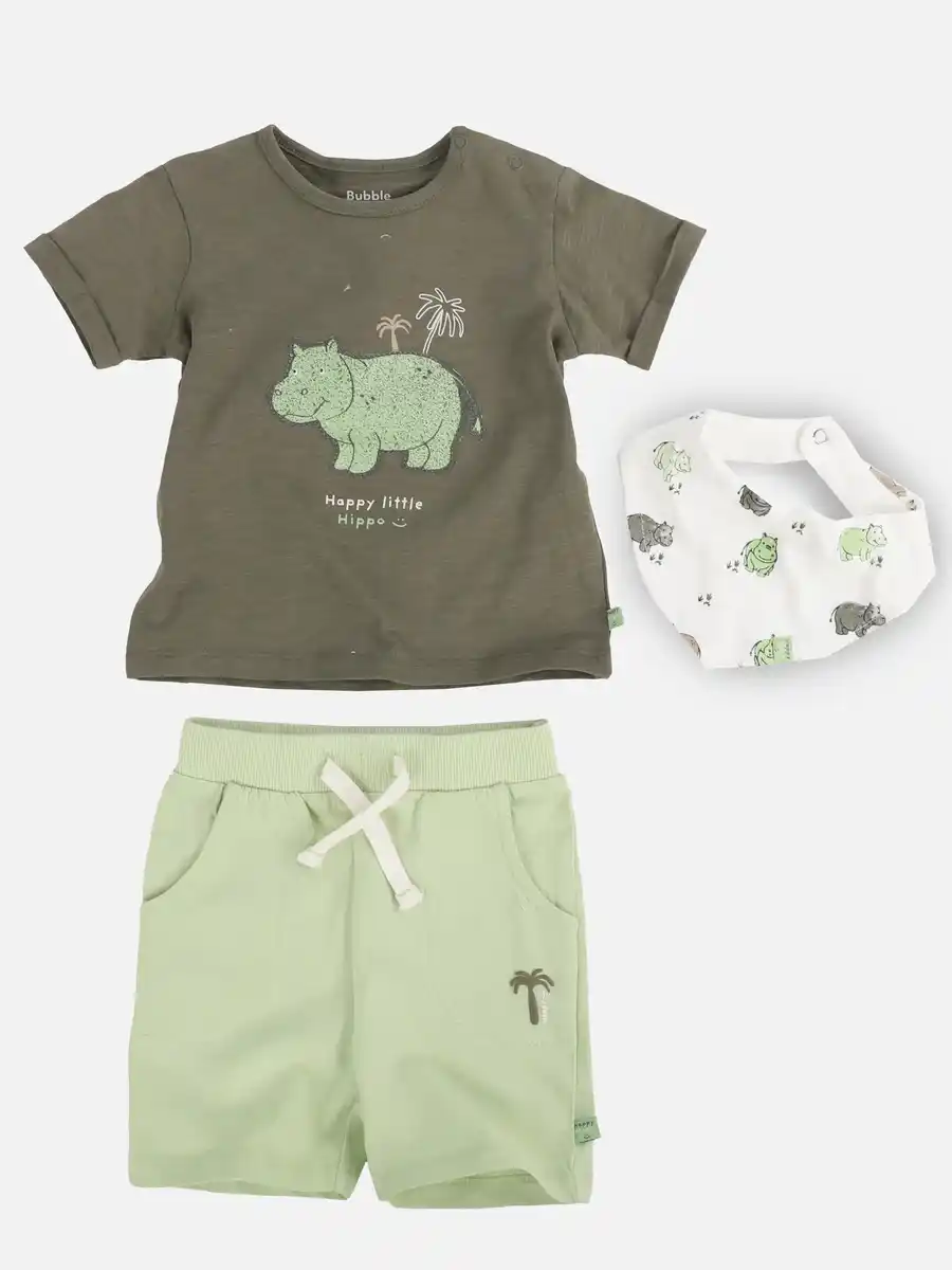 Bild 3 von Baby Jungen 3er Set mit Hippo Grün