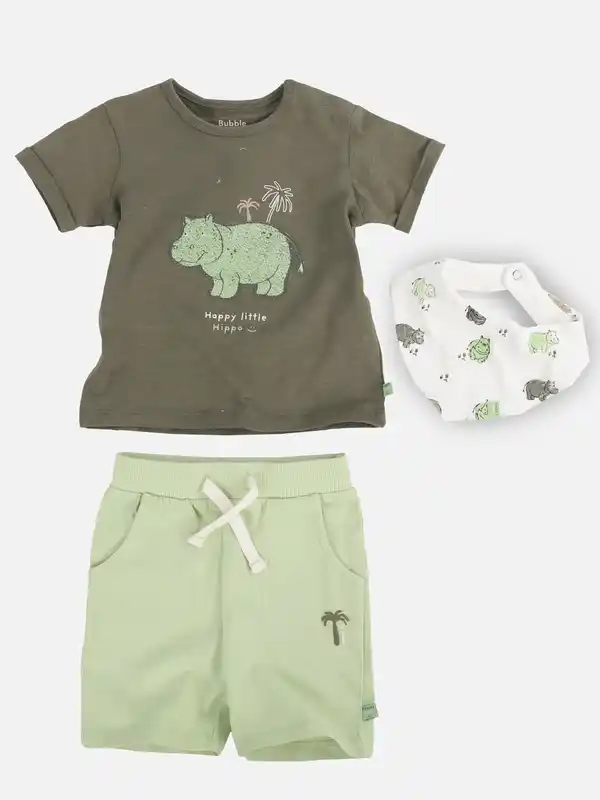 Bild 3 von Baby Jungen 3er Set mit Hippo Grün