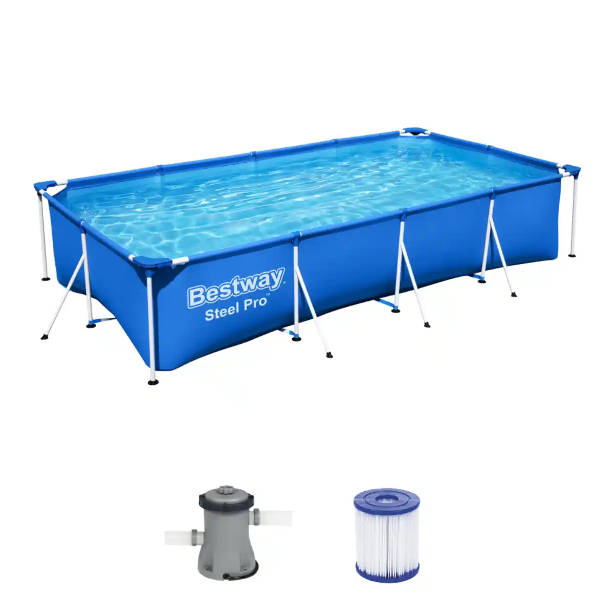 Bild 1 von Bestway® Steel Pro Frame Pool-Set eckig mit Filterpumpe