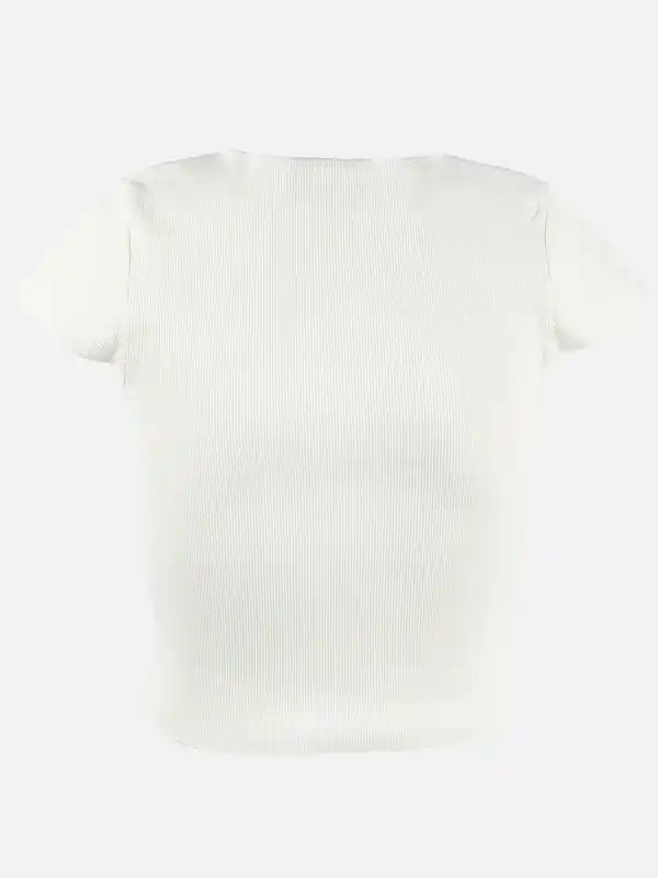 Bild 2 von Mädchen Rippshirt in kurzer Form Weiß