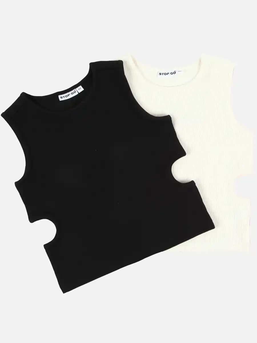 Bild 2 von Mädchen Top mit Cut Out Weiß