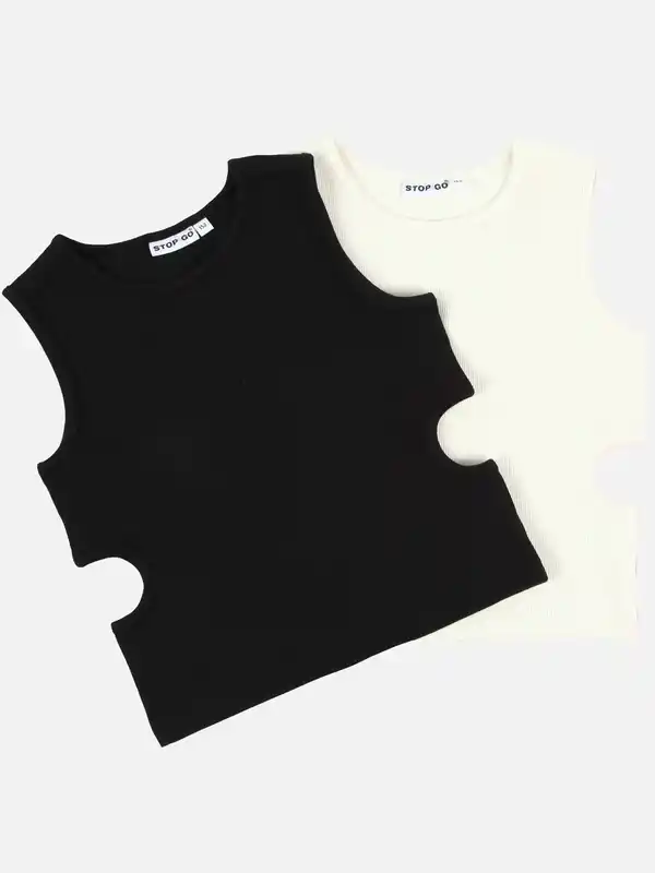 Bild 2 von Mädchen Top mit Cut Out Weiß