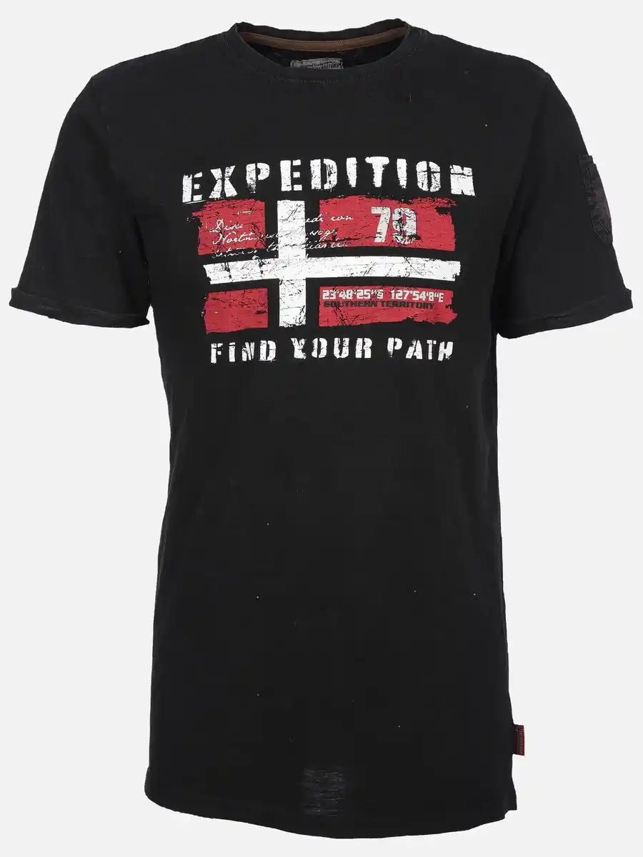 Bild 1 von Herren Shirt mit Frontprint Schwarz