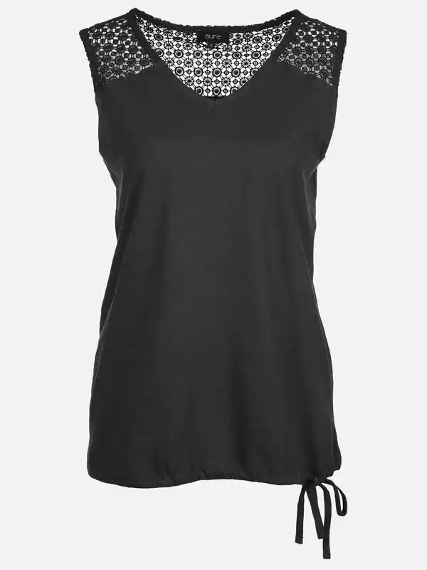 Bild 1 von Damen Tanktop mit Spitzeneinsatz Schwarz