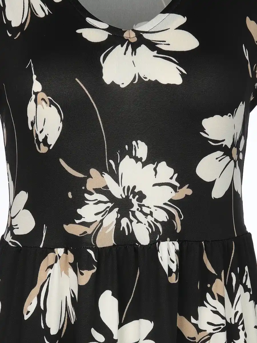 Bild 3 von Damen Jerseykleid mit Alloverprint Beige
