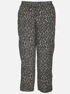 Damen Sommerhose mit Minimalprint Schwarz
