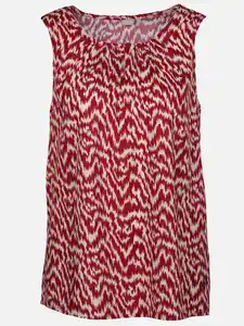 Damen Top mit Alloverprint Rot
