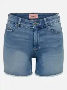 Only ONLBLUSH MID SK RAW S Jeansshorts Blau