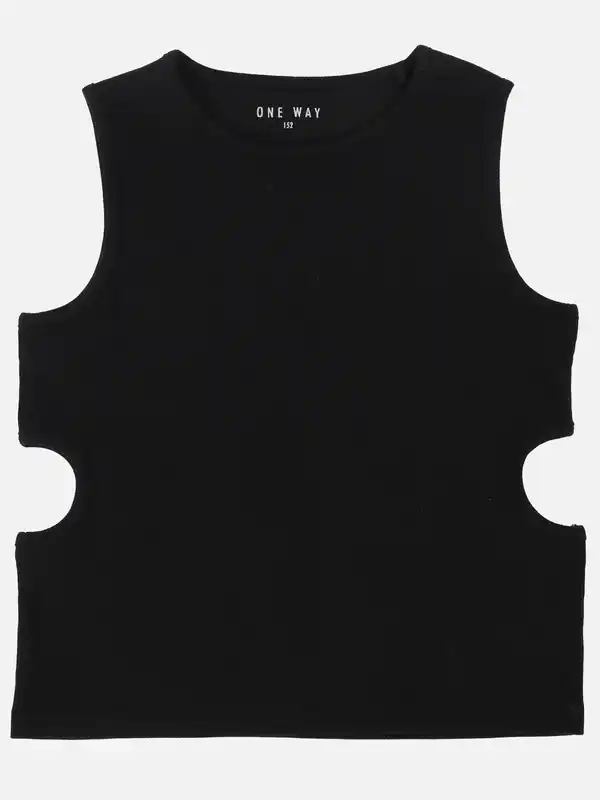 Bild 2 von Mädchen Shirt mit Cut-Outs Schwarz