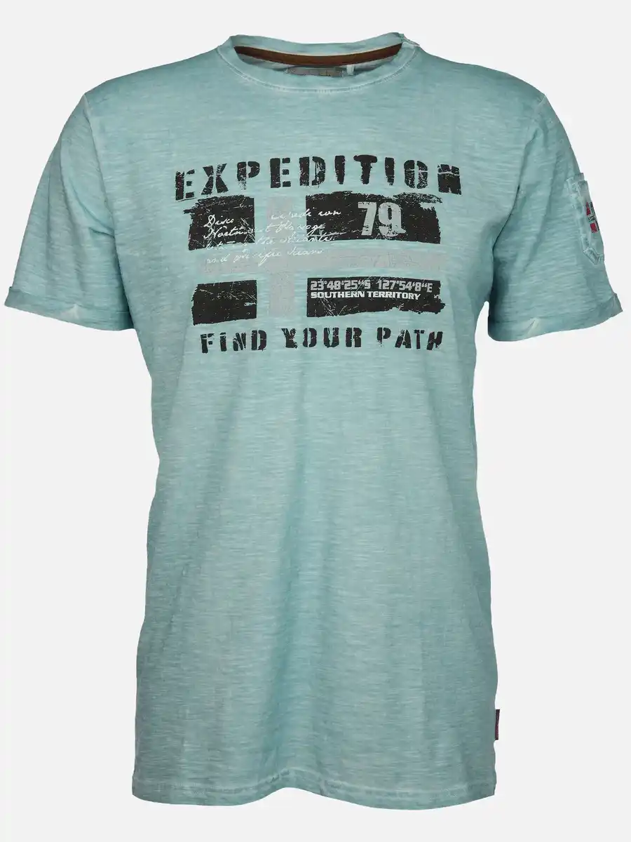 Bild 1 von Herren Shirt mit Frontprint Blau