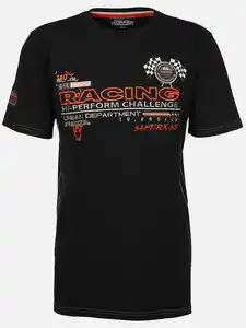 Herren T-Shirt mit Racing Print Schwarz