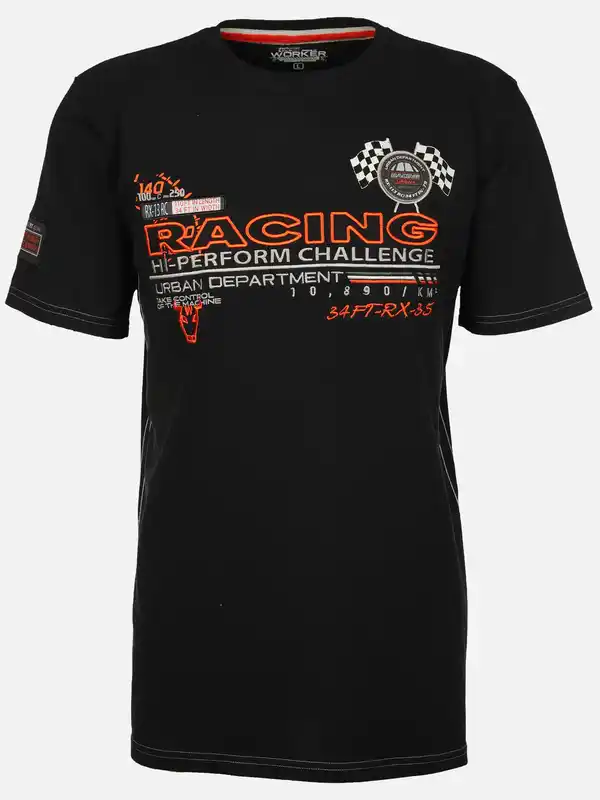 Bild 1 von Herren T-Shirt mit Racing Print Schwarz