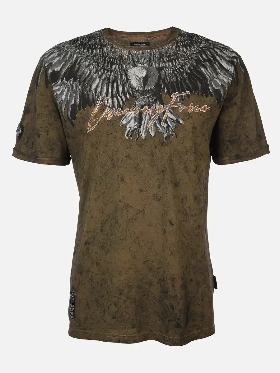 Bild 1 von Herren Shirt mit coolem Frontprint Gelb