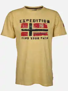 Herren Shirt mit Frontprint Gelb