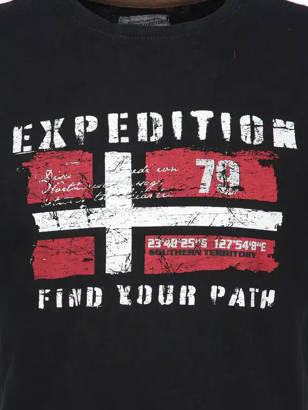 Bild 3 von Herren Shirt mit Frontprint Schwarz