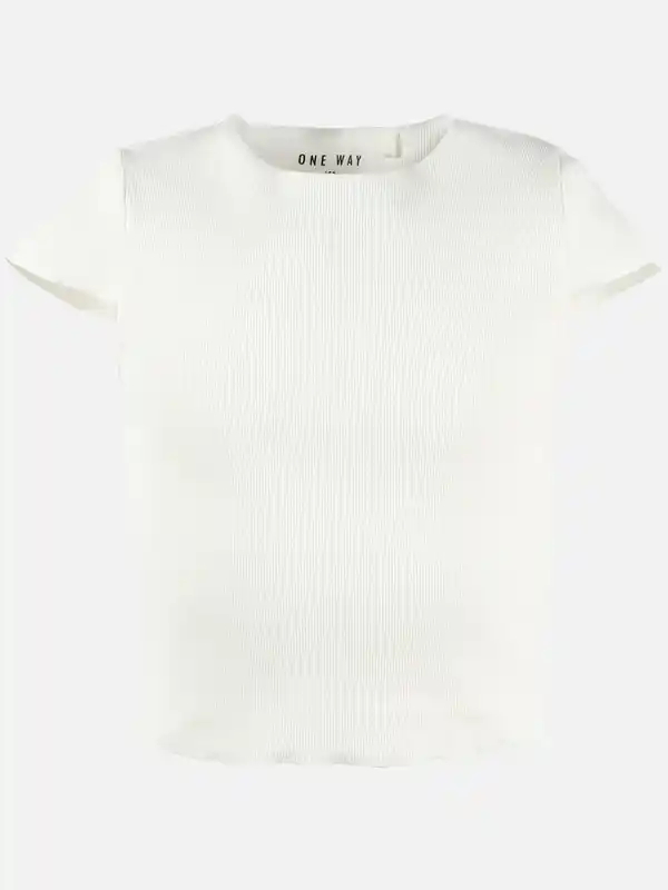 Bild 1 von Mädchen Rippshirt in kurzer Form Weiß